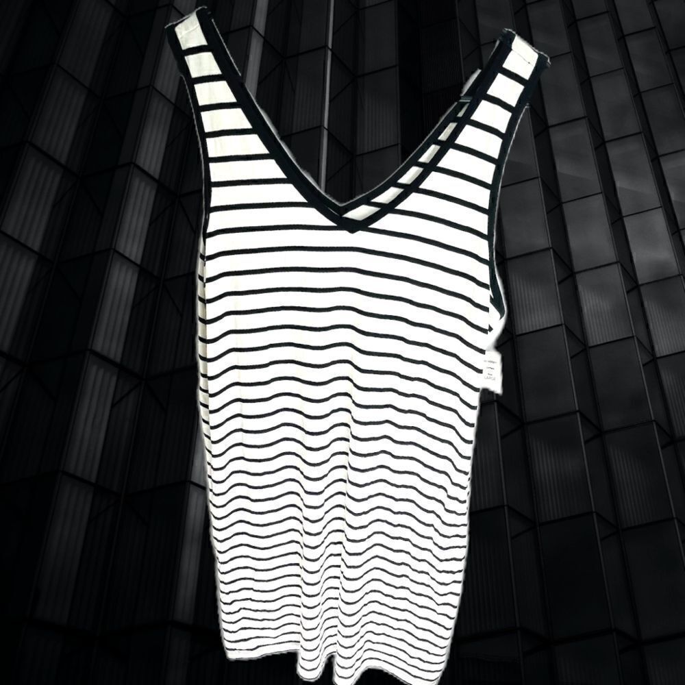 Nwt Joe Fresh Black White Striped Dress Tunic Size Large